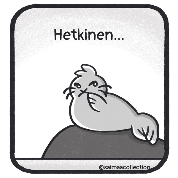 Sisu-kuutti miettii lepokivellä: "Hetkinen..."