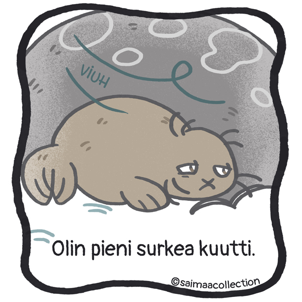 Olin pieni surkea kuutti. Muisto Kaino-kuutista surullisena lumessa.