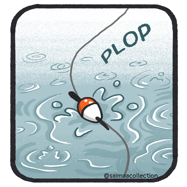 Plop. Koho putoaa järveen.