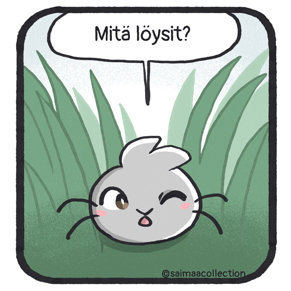 Mitä löysit? Sisu-kuutti kurkistaa kaislojen välistä.