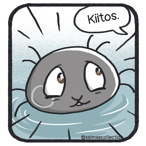 Kiitos. Pikkukuutin ilme kirkastuu kehusta ja kiitoksesta.
